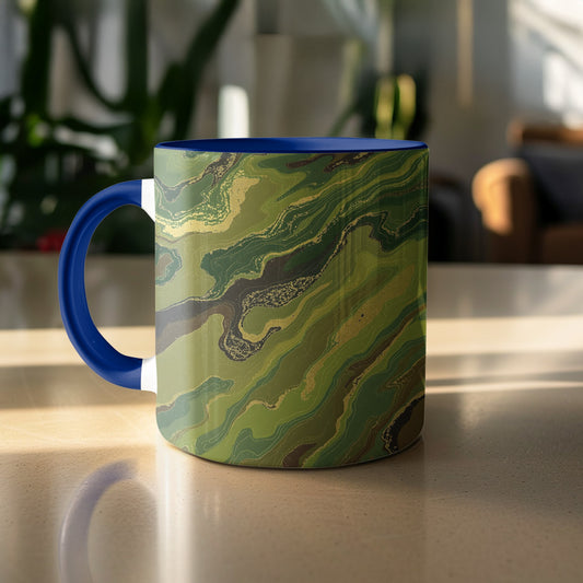 Green and Blue Abstract Design Ceramic Cup product