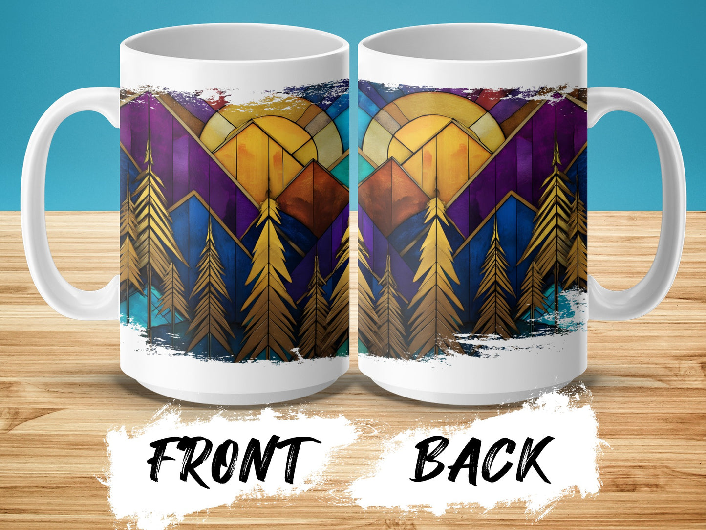 Colorful Mountain and Forest Design Mug product