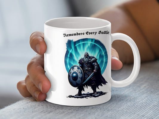 Viking Warrior Coffee Mug, Norse Mythology Themed Drinkware, Unique Gift for History Buffs