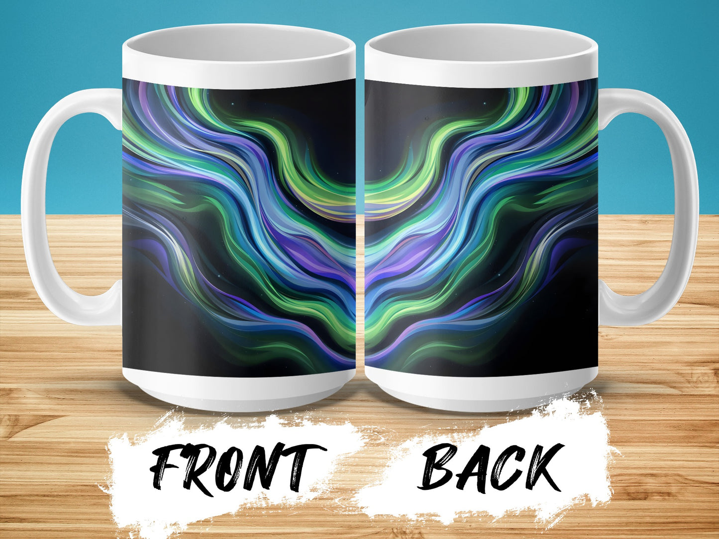 Vibrant Multicolor Wave Print Mug Artistic Coffee product