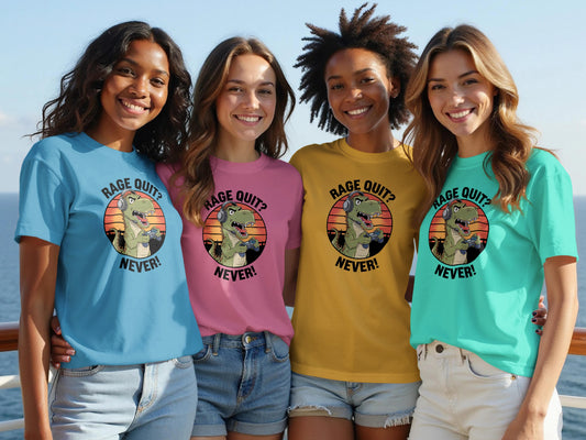 Rage Quit Never Cool Dinosaur Meme T-Shirt product type
