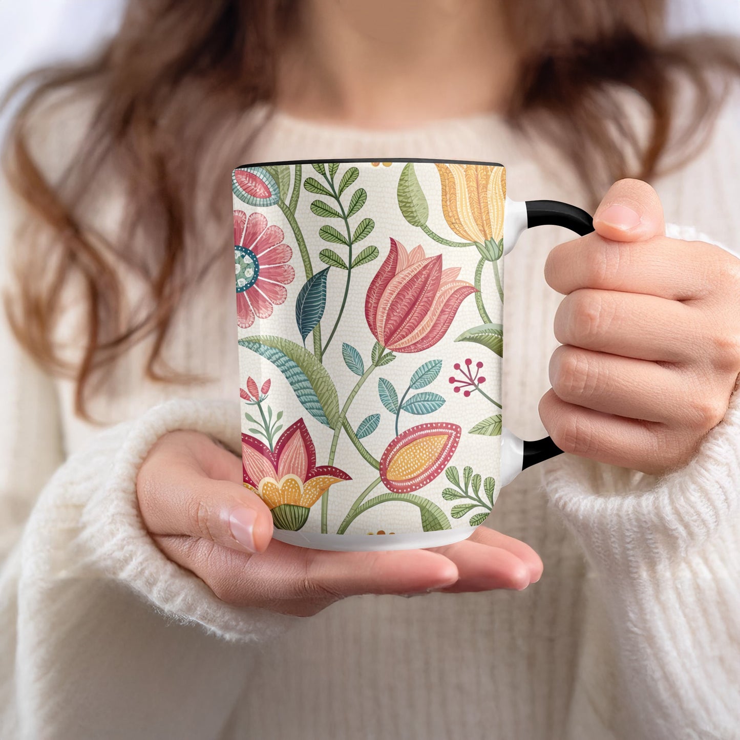 Floral Patterned Mug with Colourful Flowers product