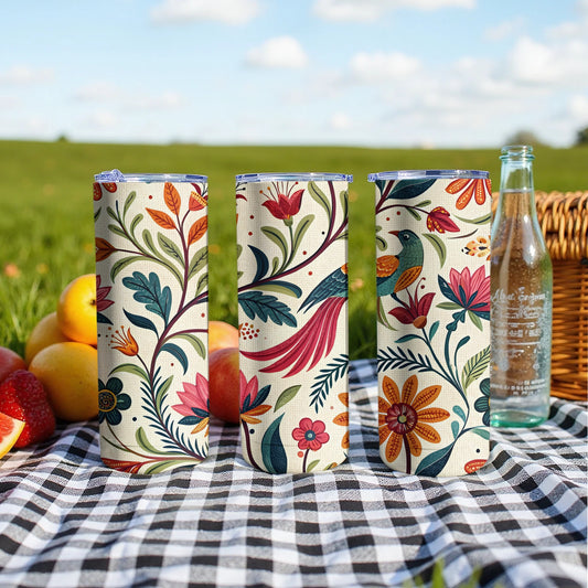 Floral Patterned Insulated Tumbler Perfect For Travel product