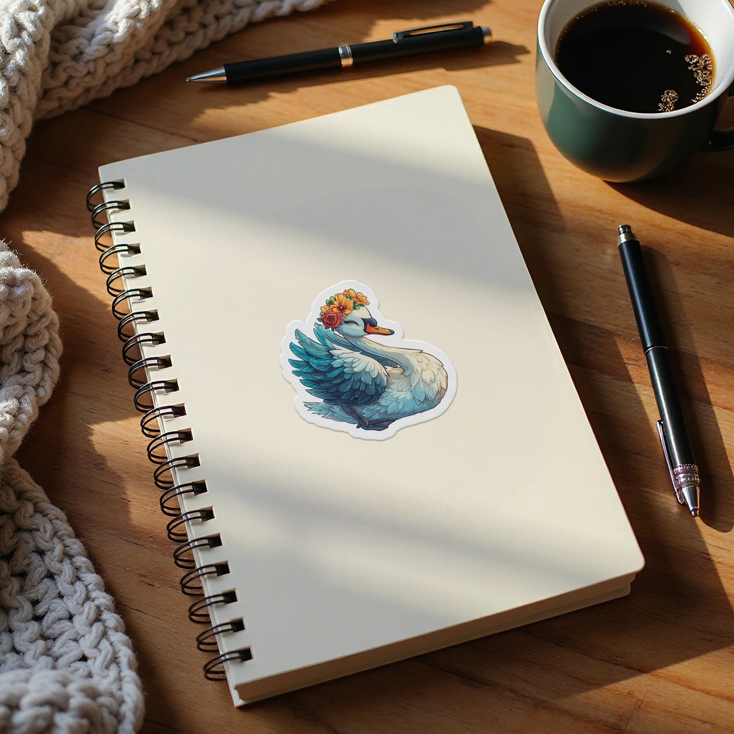 Beautiful Swan with Floral Crown Sticker product