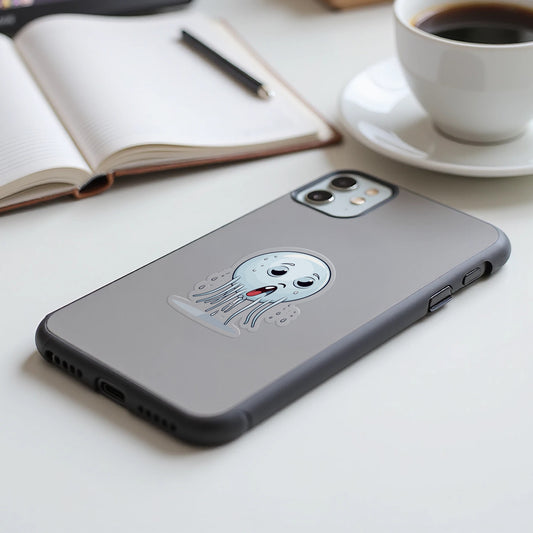 Adorable Jellyfish on Gray Smartphone Case product type
