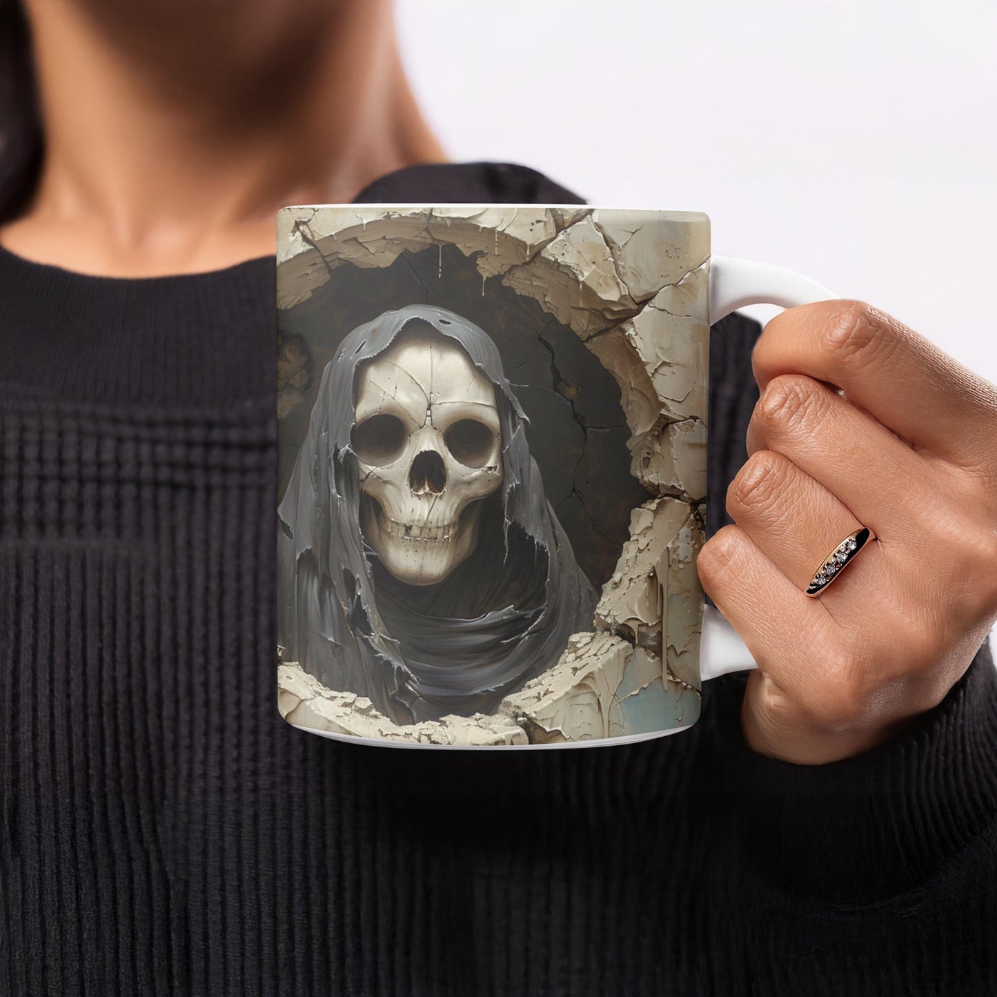 Grim Reaper Skull Cracked Wall Art Mug product type