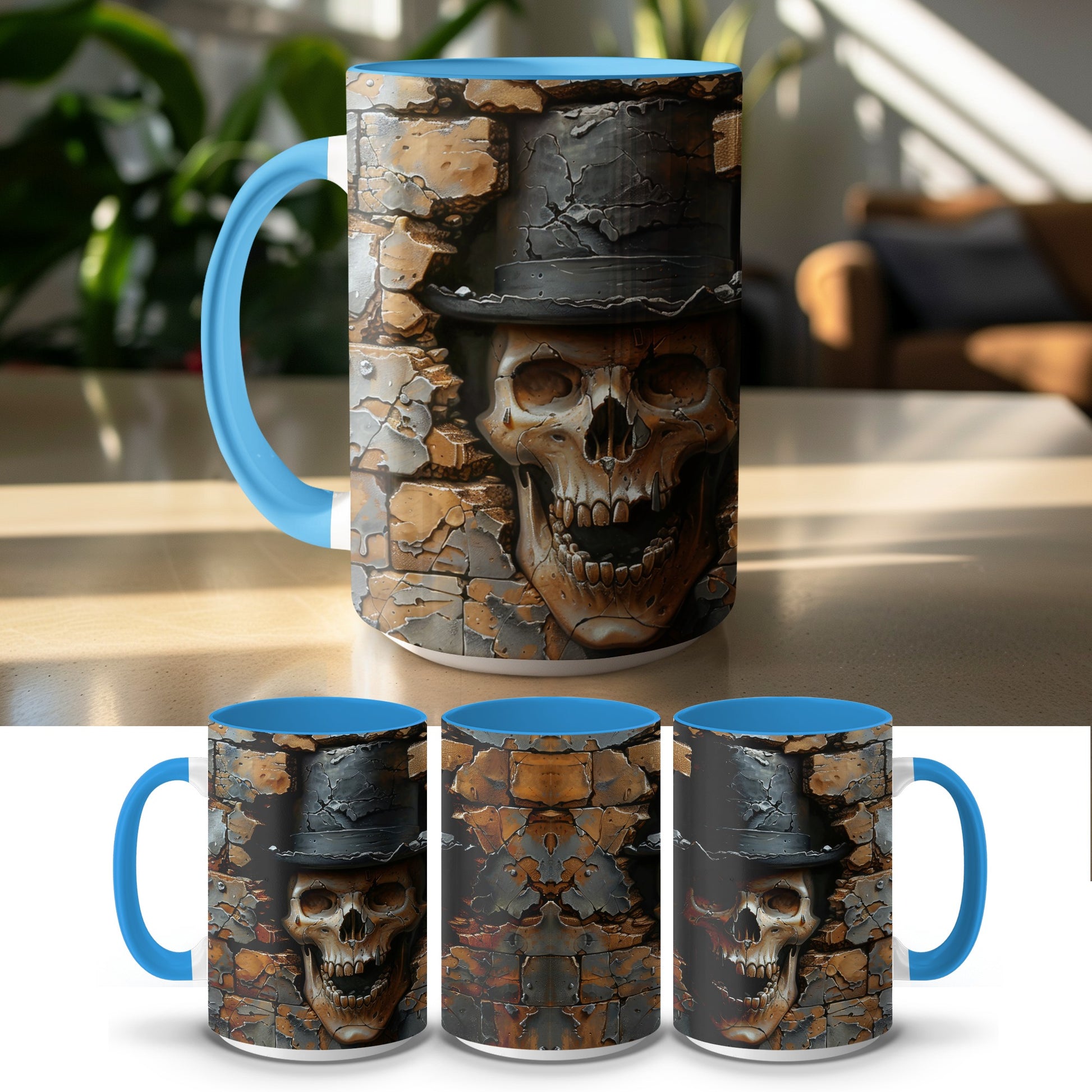 Vintage Skull in Top Hat Design Mug product type