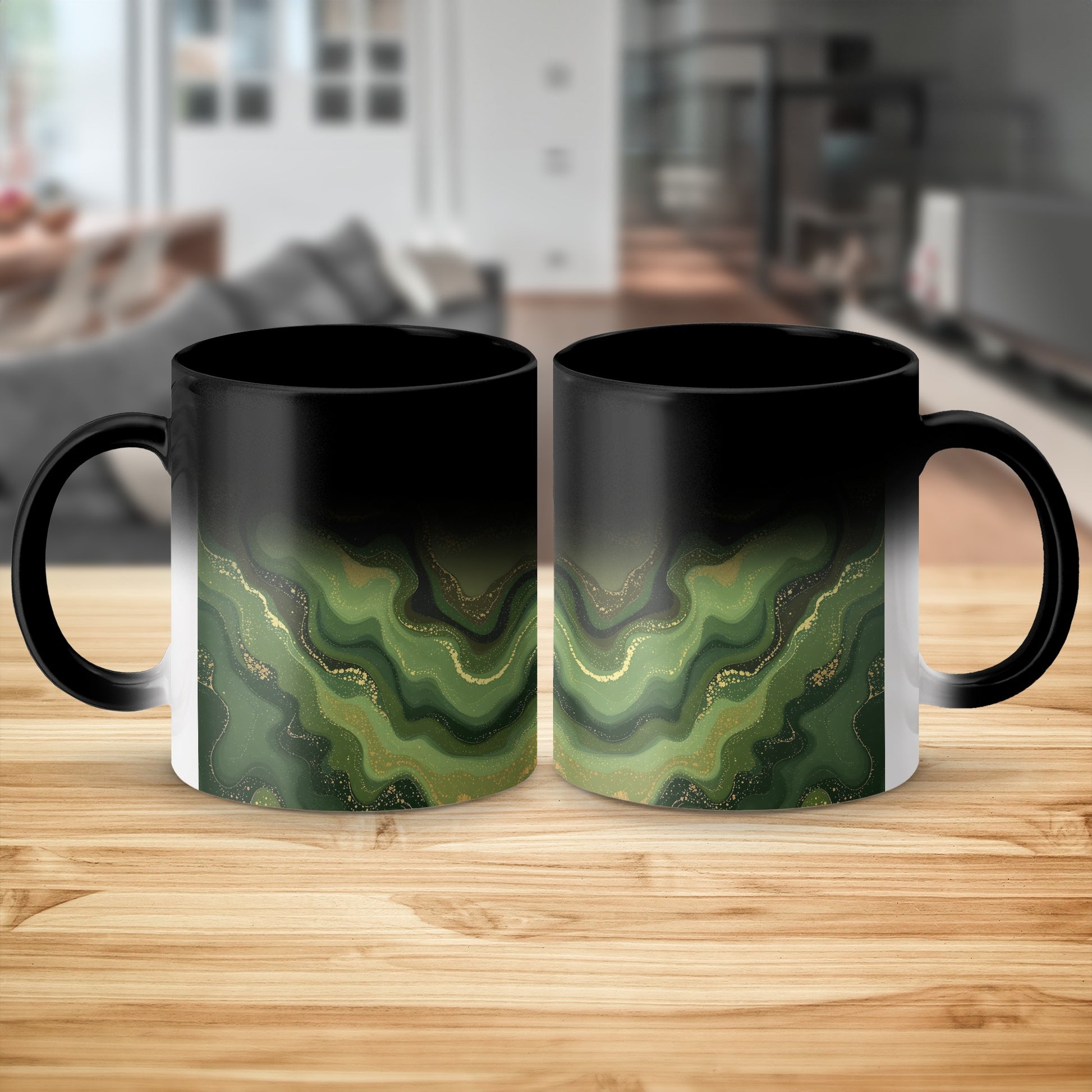 Abstract Green Wave Design Ceramic Mug product