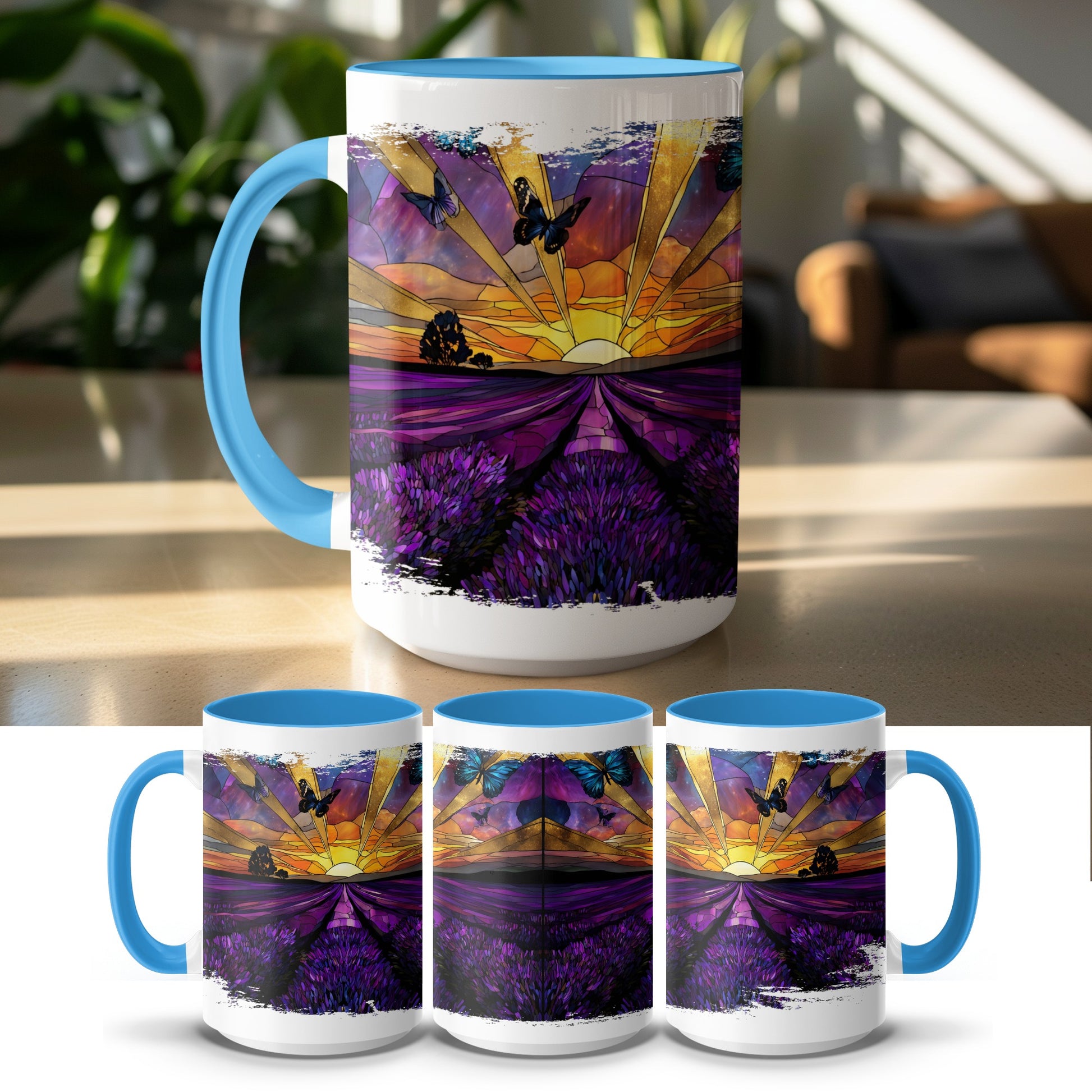 Stunning Sunset Over Lavender Fields Mug product