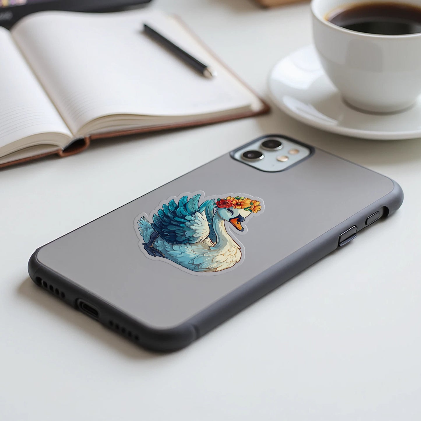 Elegant Swan Graphic Printed Mobile Phone Case product type