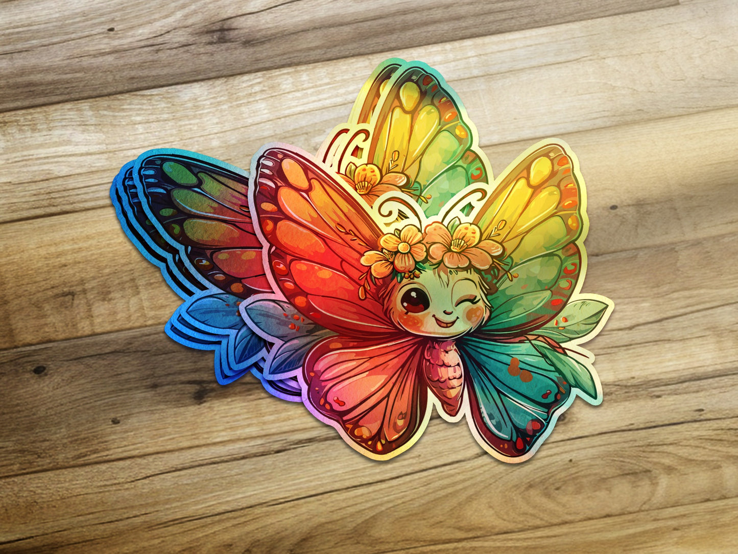 Cute Colorful Butterfly Character Sticker product type