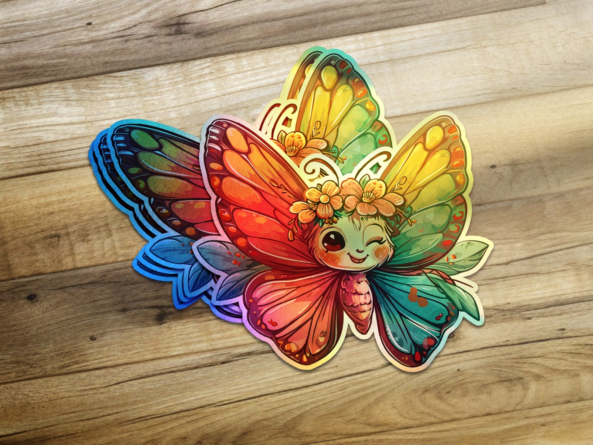Cute Colorful Butterfly Character Sticker product type