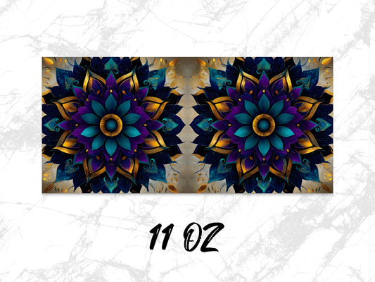 Colorful Mandala Wall Art, Floral Symmetrical Design, Vibrant Home Decor, 11 Oz Canvas Print