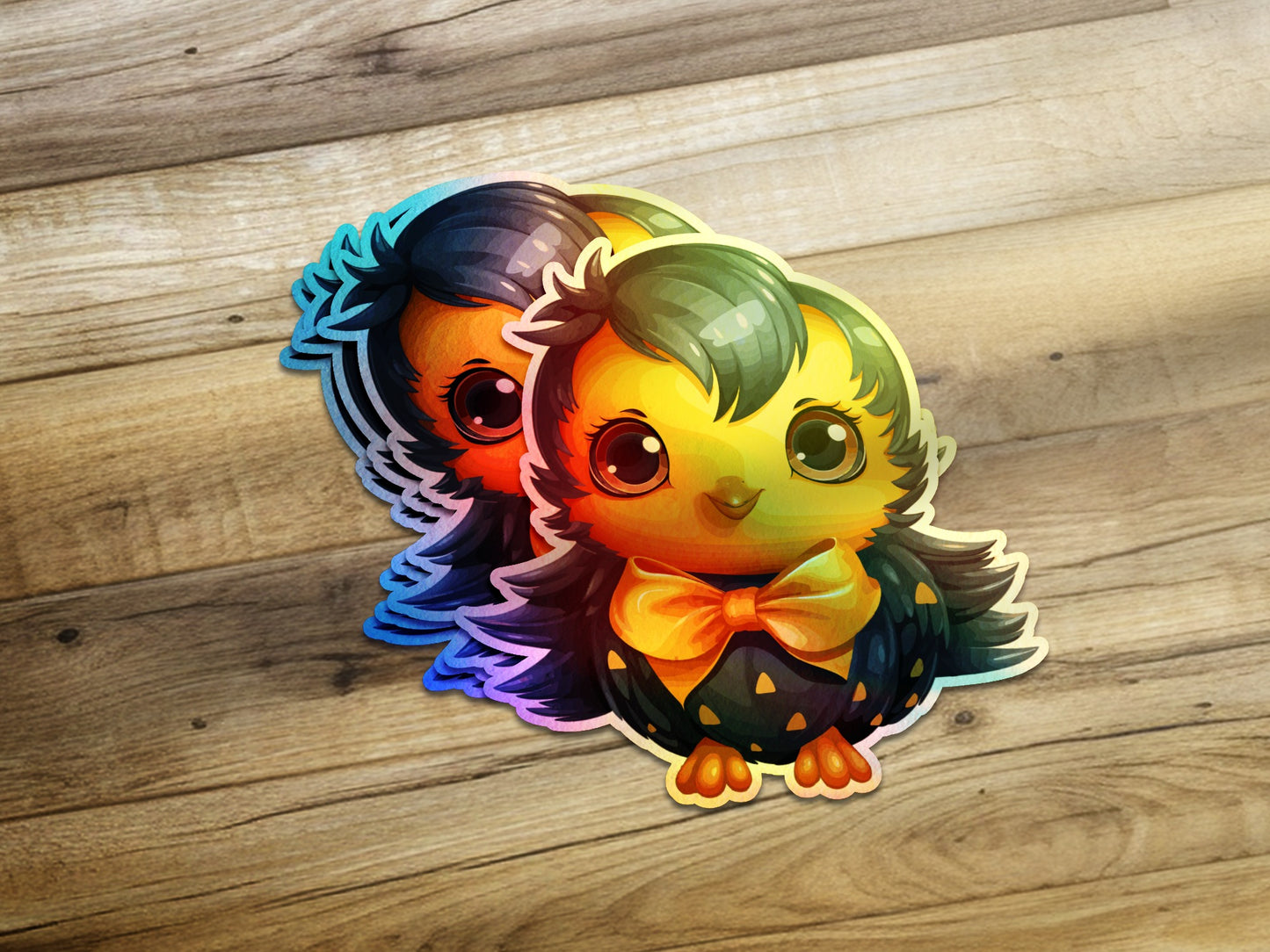 Cute Colorful Chick with Bow Tie Sticker product type