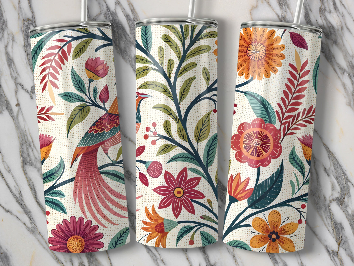 Colorful Floral Pattern Tumbler Beverage Holder product