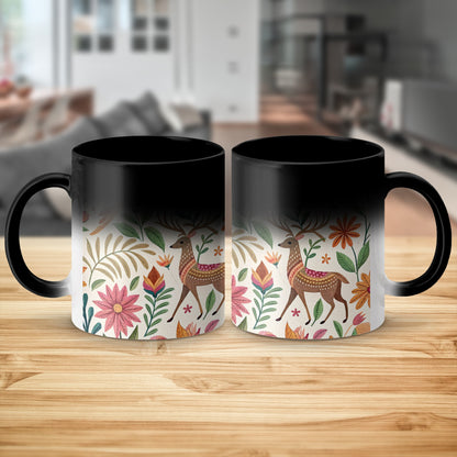 Floral Deer Pattern Design Ceramic Mug product