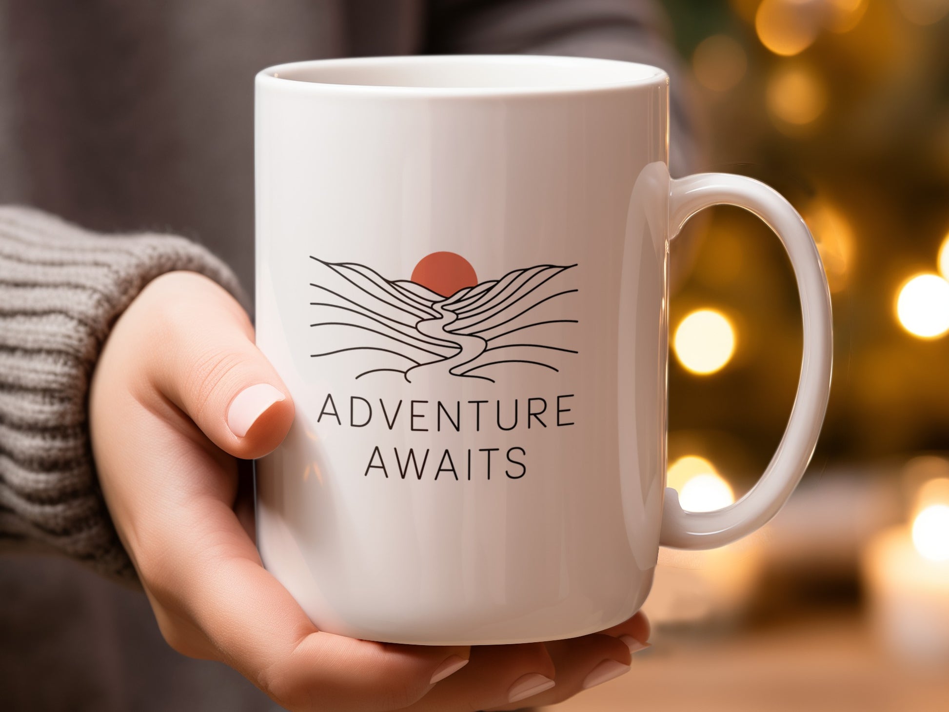 Adventure Awaits Artistic Design Coffee Mug product type