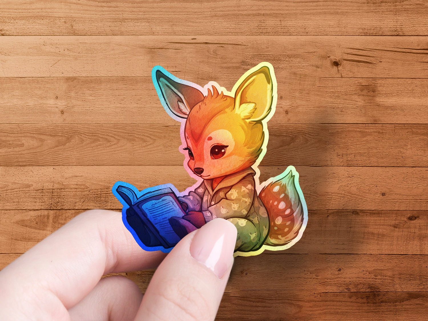 Colorful Animal Reading Book Sticker product type
