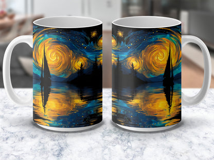 Starry Night-Inspired Coffee Mug, Van Gogh Art Print, Artist Gift, Ceramic Mug, Unique Drinkware, Art Lover Gift, Kitchen Decor