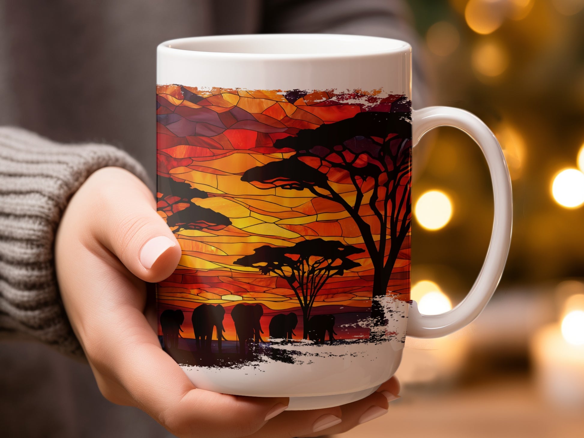 African Sunset Elephants Coffee Mug product