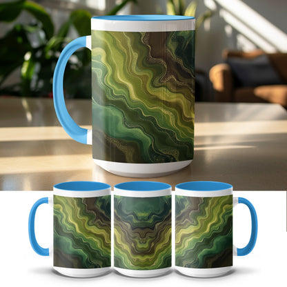 Unique Green and Blue Swirl Design Custom Mug product