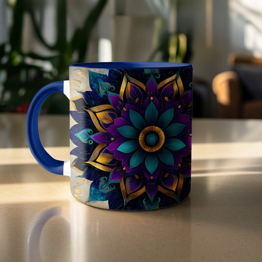 Vibrant Floral Mandala Art Print Coffee Mug product