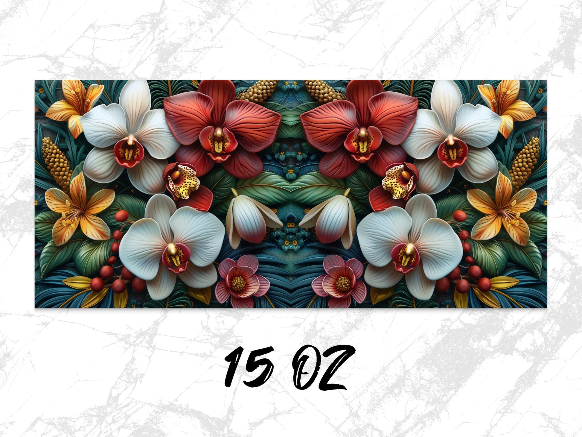 Colorful Floral Mouse Pad, Large Desk Mat, 15 oz, Vibrant Office Decor, Tropical Flowers Design