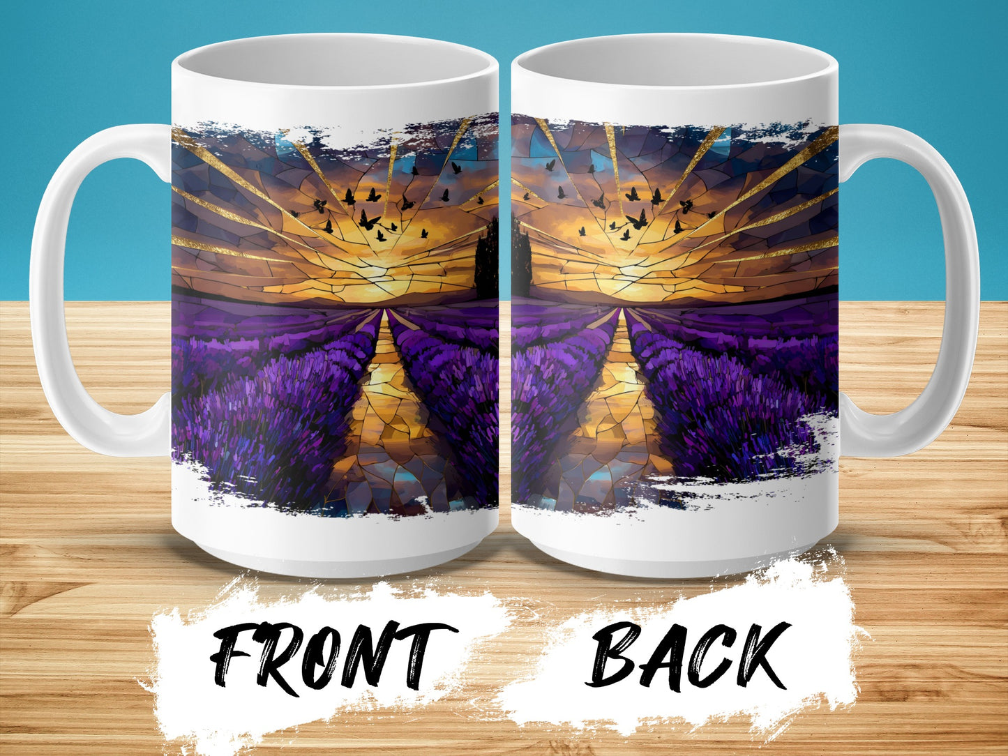 Sunrise and Purple Field Design Ceramic Mug product