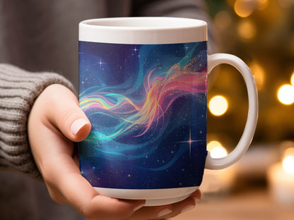 Galaxy Swirls with Stars Ceramic Coffee Mug product