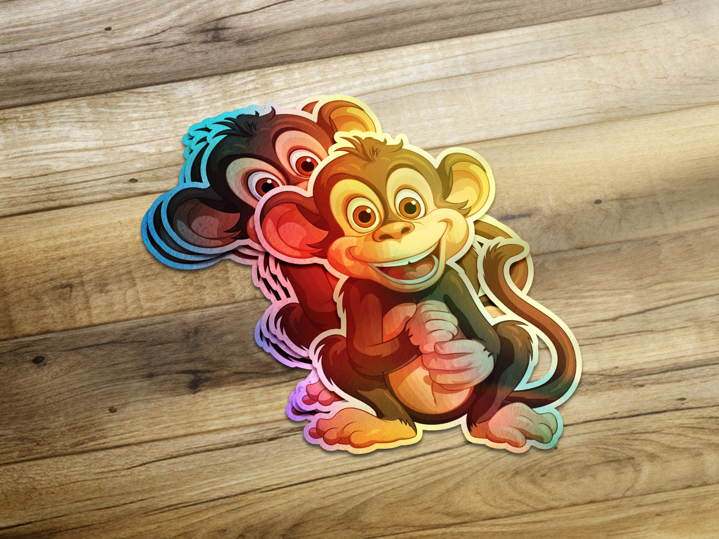 Playful Monkey Cartoon Vinyl Sticker product