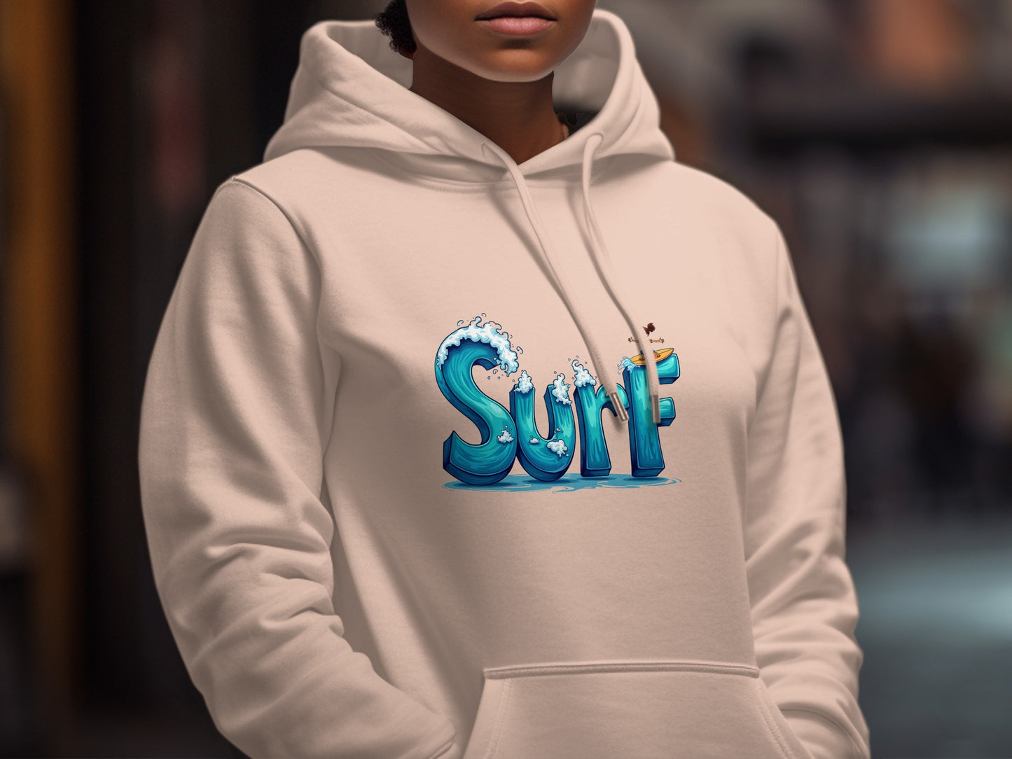 Surf Design Hoodie Unique Ocean Themed Product