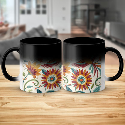 Color Changing Mug with Flower Art Design product