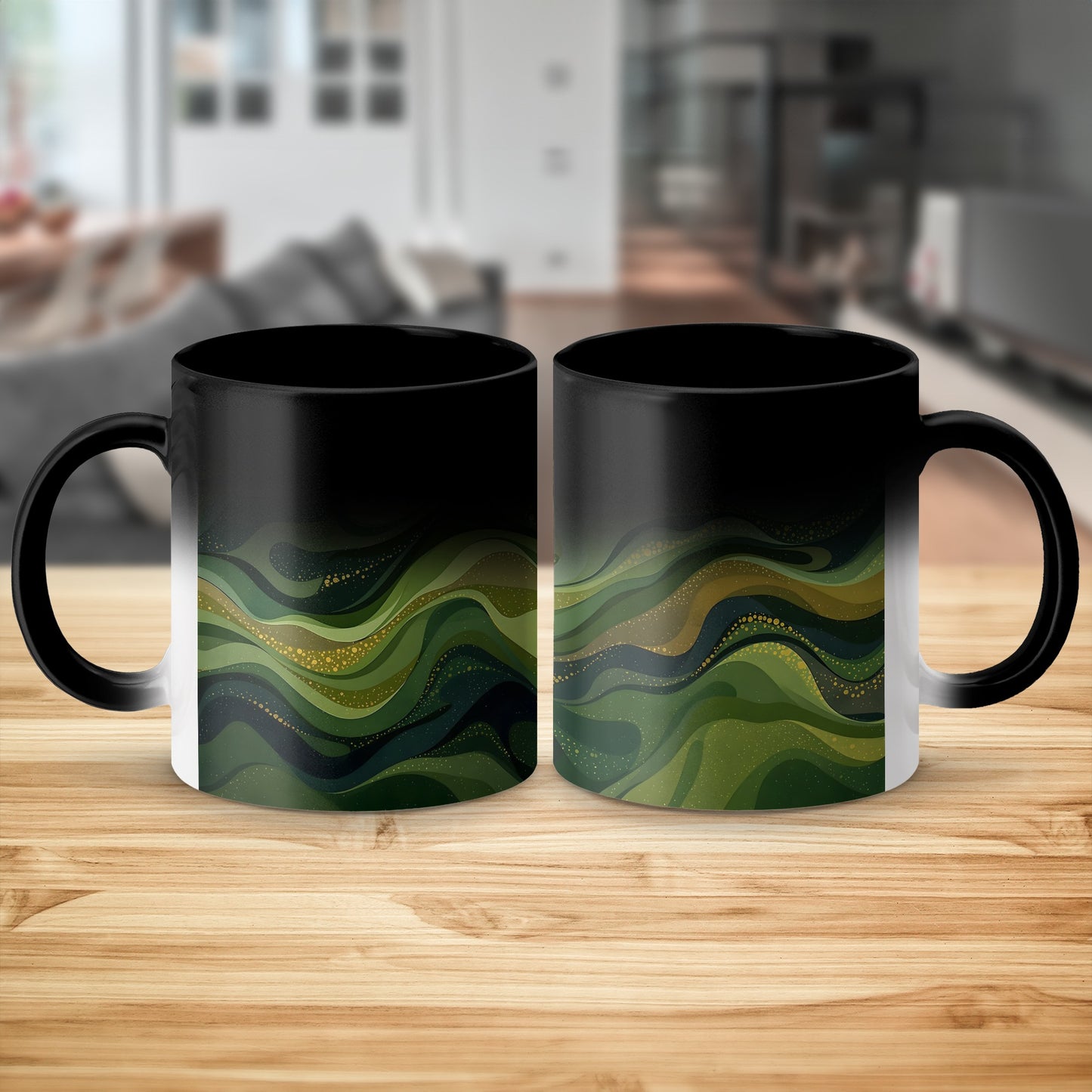 Abstract Green Wave Pattern Coffee Mug product