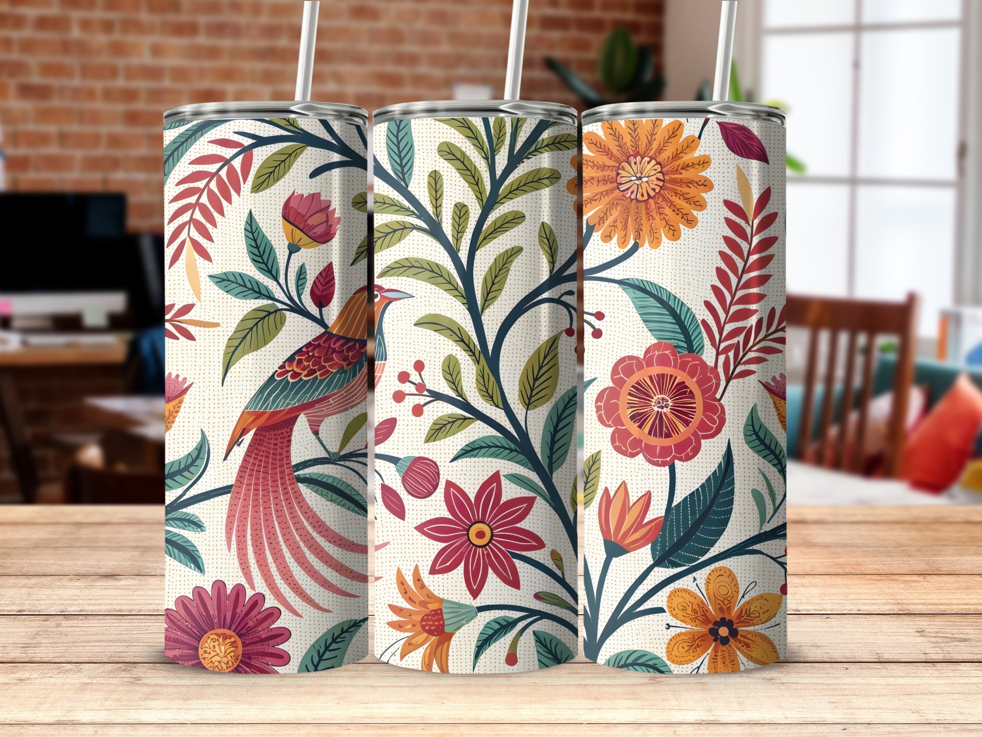 Vibrantly Designed Floral Print Insulated Tumbler product
