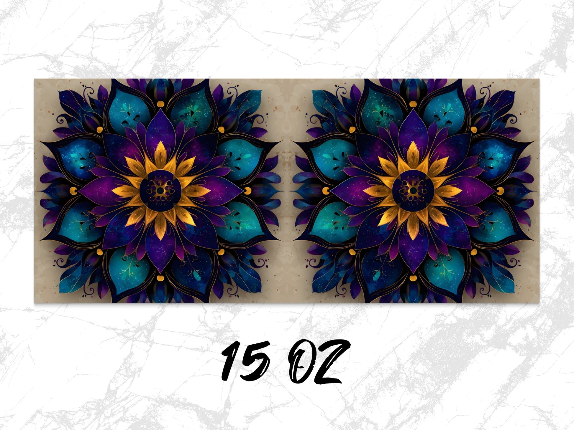 Colorful Mandala Wall Art, Abstract Floral Canvas Prints, Bohemian Home Decor, 15 Oz