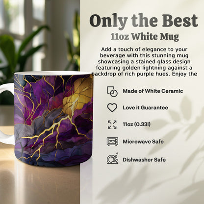 Stained Glass Lightning White Mug Stunning Coffee product