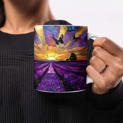 Vibrant Butterfly Sunset Scene Coffee Mug product
