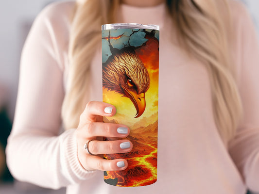 Ferocious Eagle Volcanic Landscape Artwork Tumbler product
