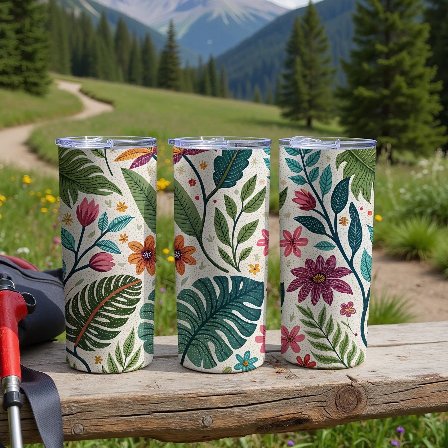 Colorful Floral Pattern Tall Insulated Drinkware product