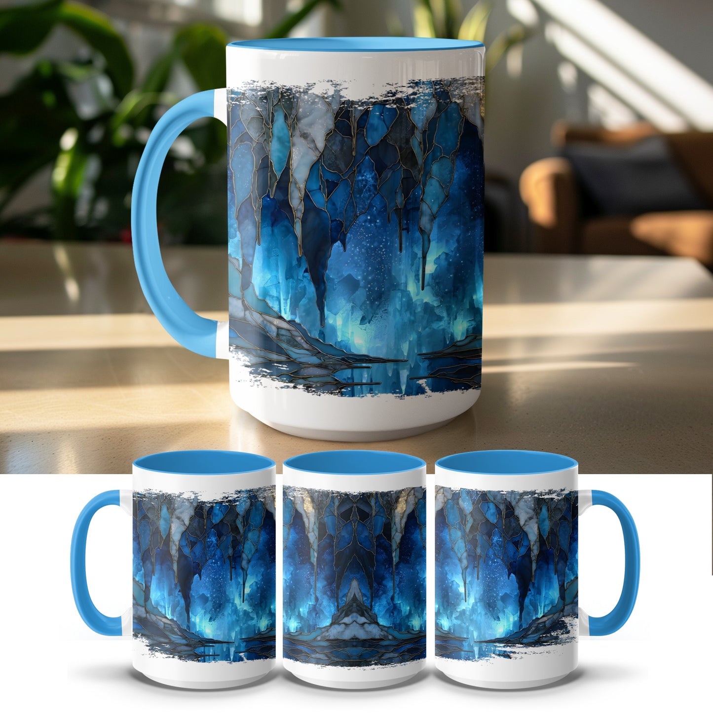 Enchanting Blue Forest Artwork Ceramic Coffee Mug product