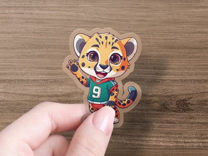 Cute Cartoon Leopard in Jersey Sticker product