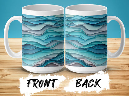 Blue Ocean Waves Pattern Artwork Mug product