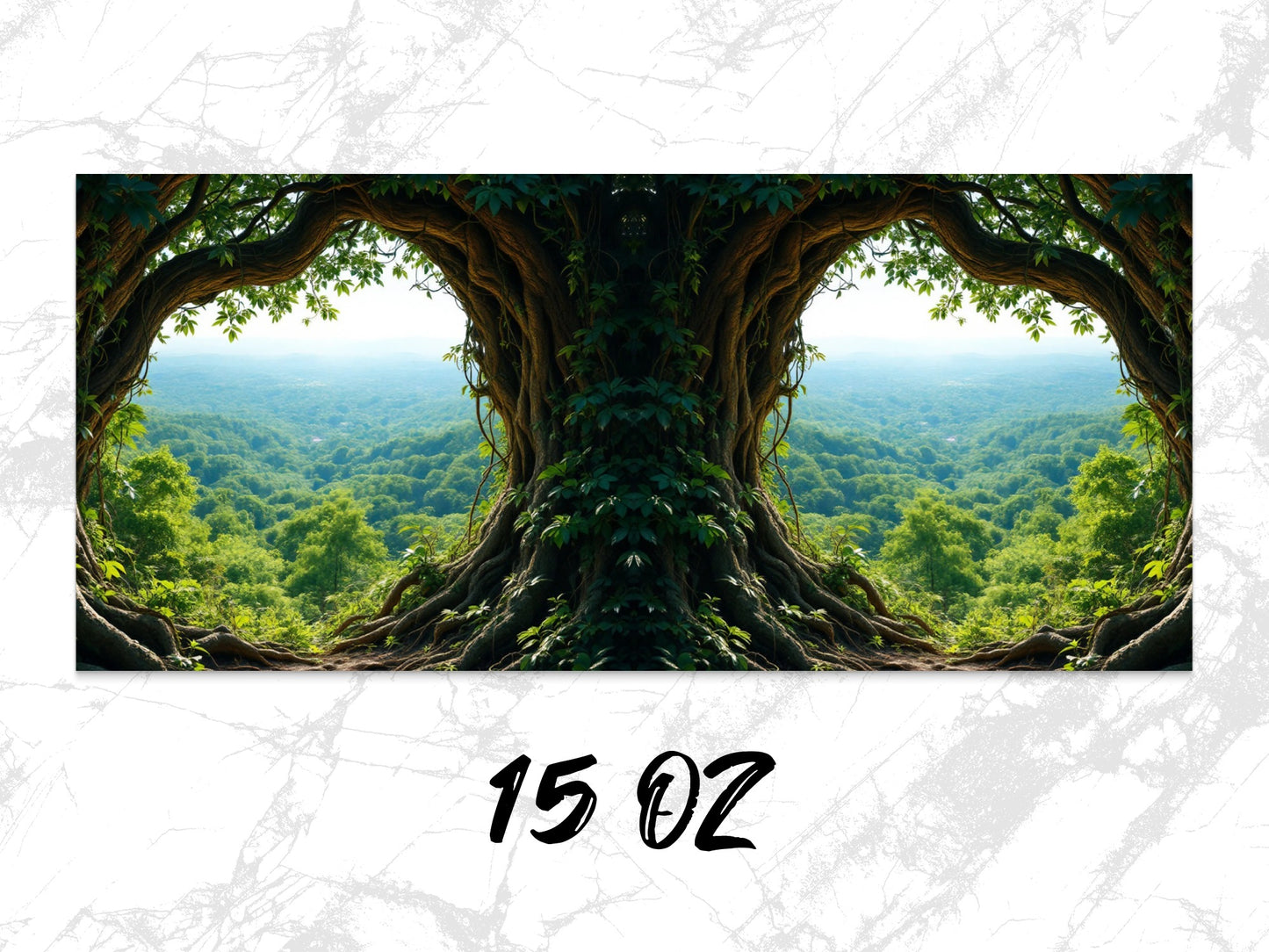 Enchanted Forest Panoramic Wall Art Print, Mystical Tree Landscape, Nature Home Decor, Large Photo Poster, 15 OZ