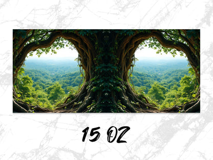 Enchanted Forest Panoramic Wall Art Print, Mystical Tree Landscape, Nature Home Decor, Large Photo Poster, 15 OZ