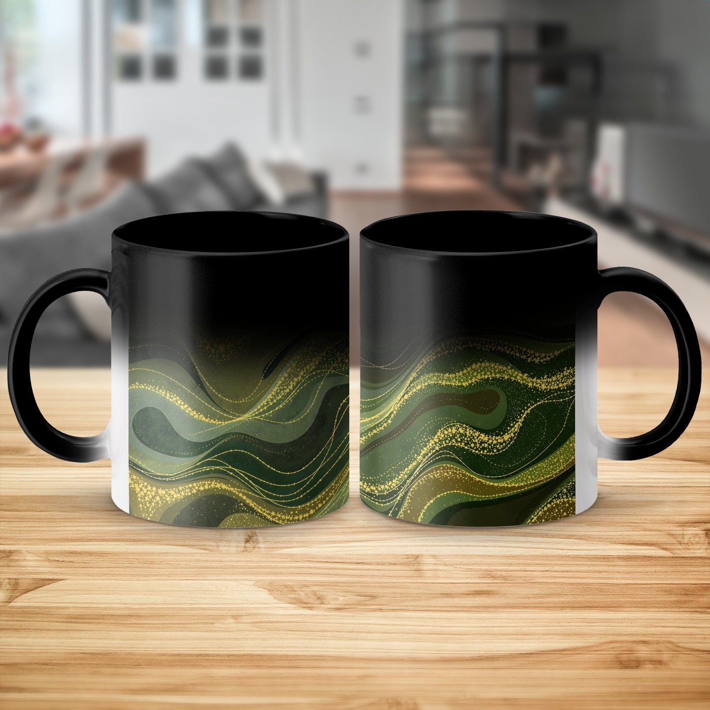 Green and Gold Swirl Design Coffee Mug product