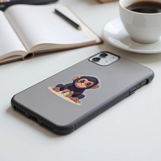 Cute Baby Monkey Eating Banana Phone Case product type