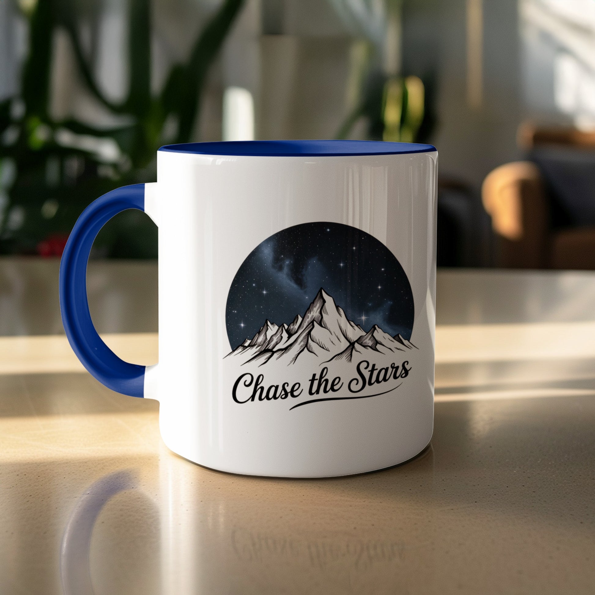 Chase the Stars Mountain Print Motivational Mug product