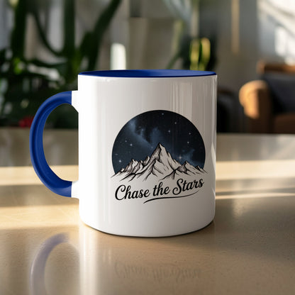 Chase the Stars Mountain Print Motivational Mug product