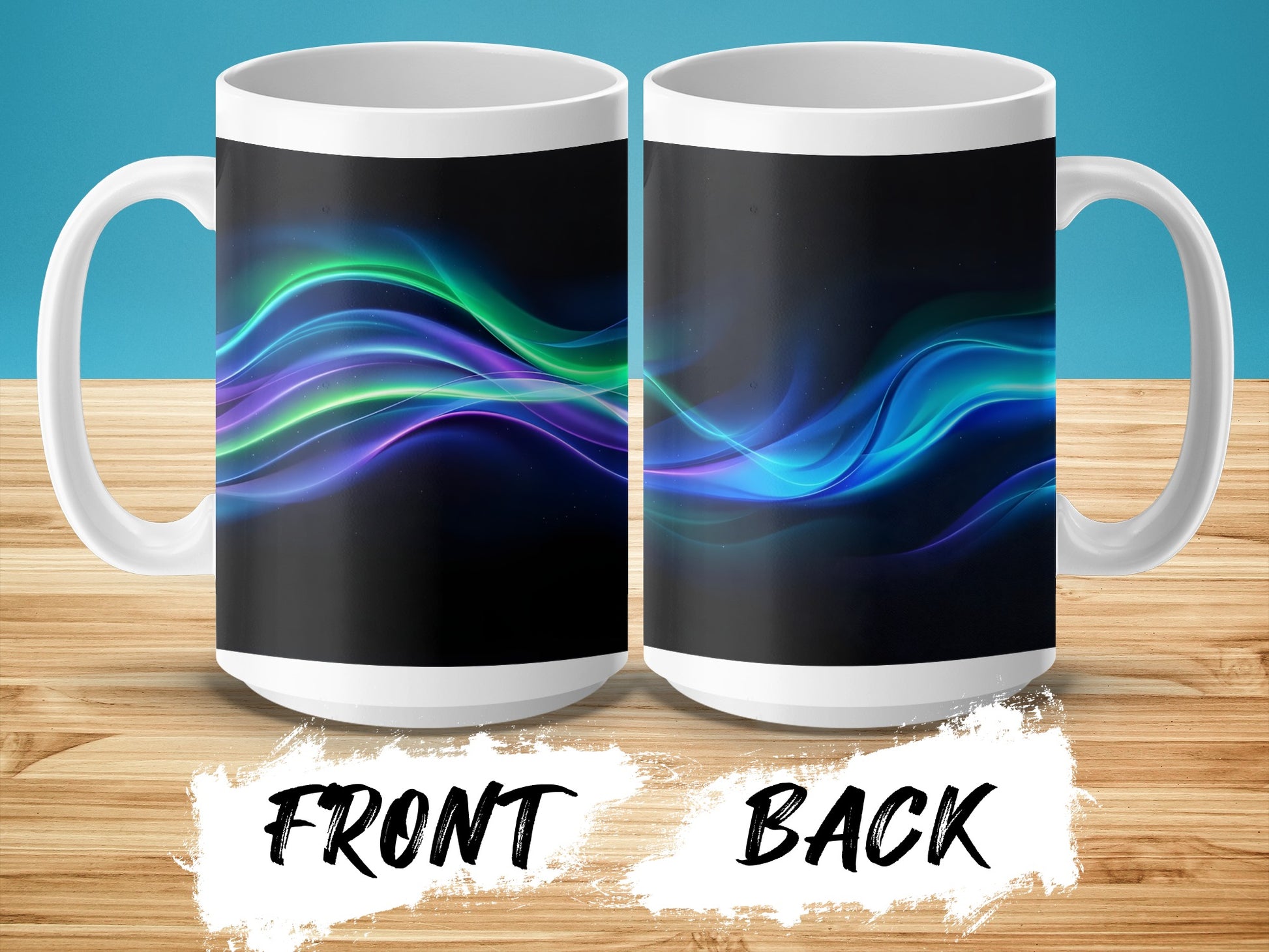 Vibrant Abstract Waves Print Ceramic Coffee Mug product