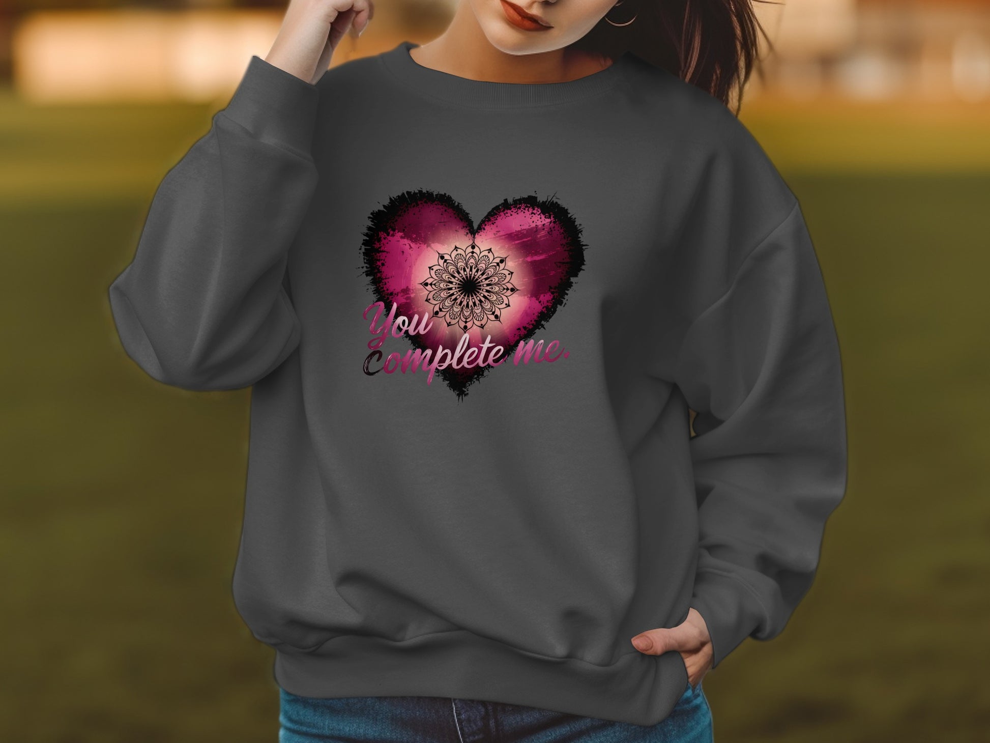 You Complete Me Heart Design Sweatshirt product type